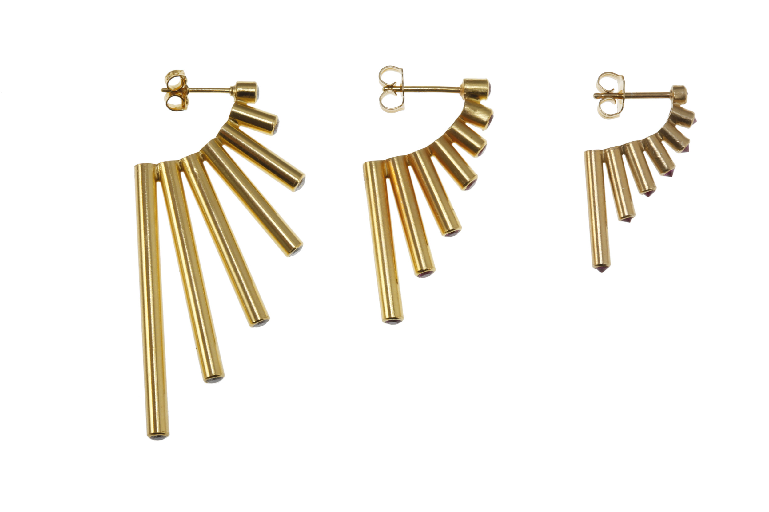 Hathor Earrings in Sterling with Spinels