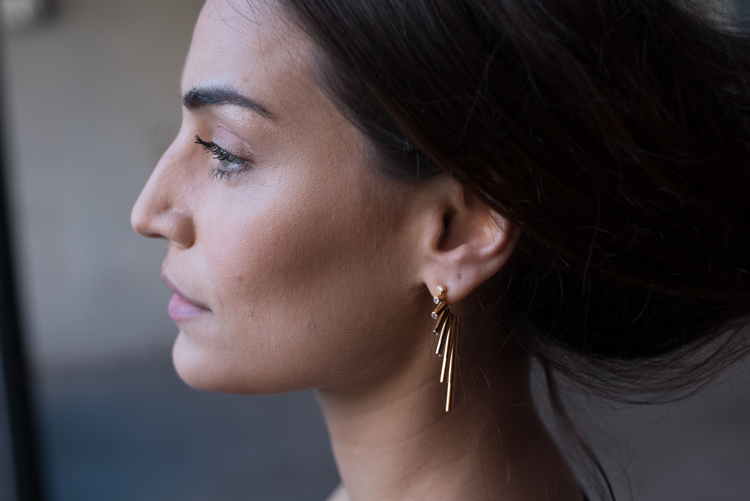 Hathor Earrings in Vermeil with Diamonds